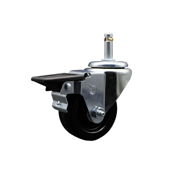 3'' Phenolic Wheel Swivel 7/16'' Grip Ring Stem Caster with Brake